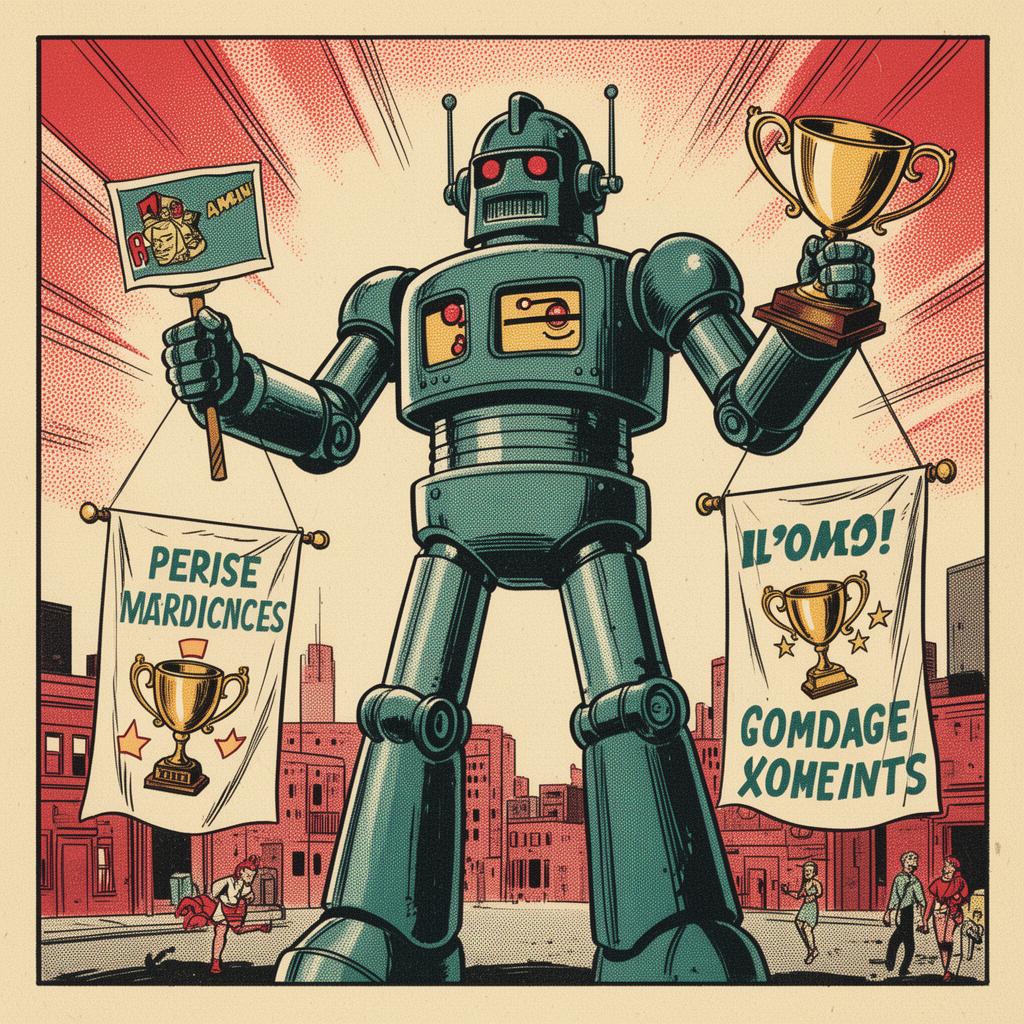 Atomicon promotional robot mascot